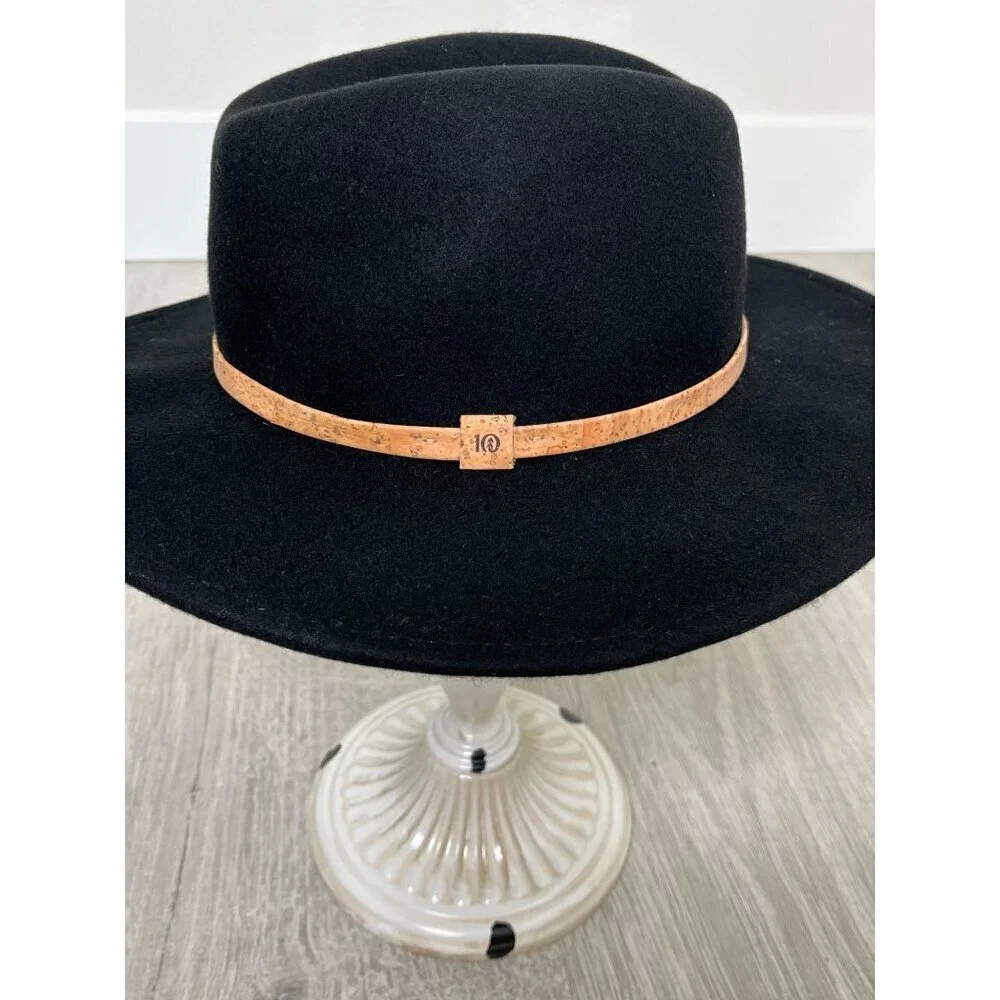 Tentree Recycled Wool Wide Brim Felt Hat NWT Meteorite Black Small